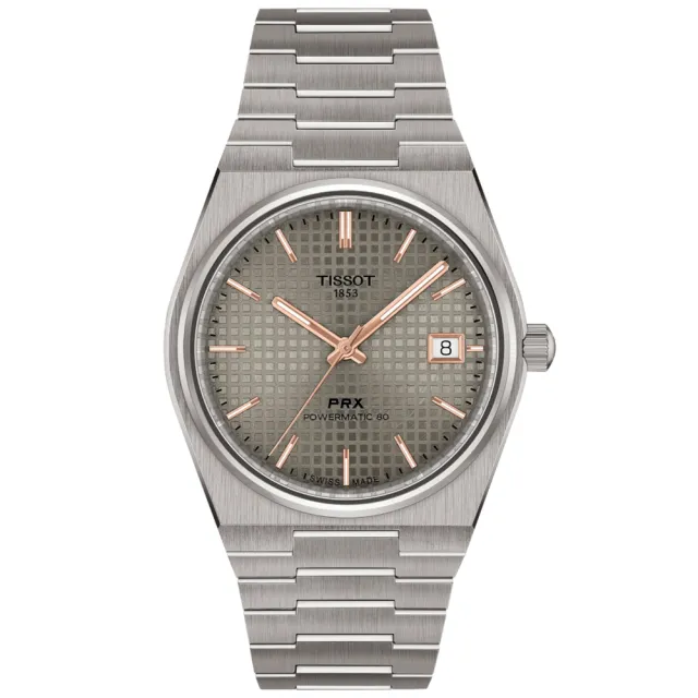 【TISSOT 天梭】PRX 1970年代復刻 鈦金屬 機械腕錶 父親節 禮物 推薦 (T1378074406100/T1378074404100)