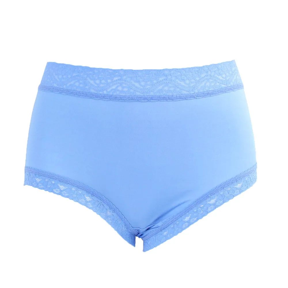 【Chlansilk 闕蘭絹】舒柔觸感42針100%蠶絲中高腰內褲(藍)