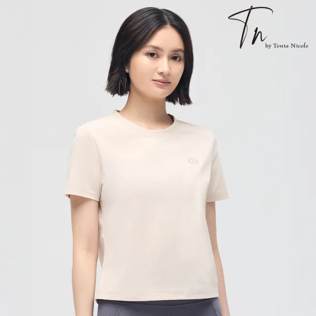 【TN】TopCool 親膚涼感刺繡T恤-杏色