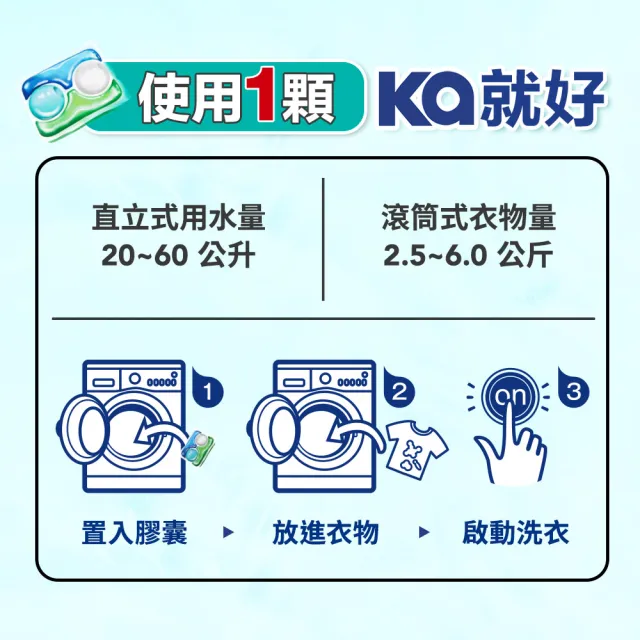 【Ka 王子菁華】官方直營 4合1 四色抗菌洗衣膠囊 洗衣球 20顆x2盒(潔淨抑菌)