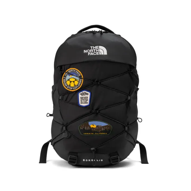 【The North Face】北面男女款黑色DWR防潑水休閒後背包|8KE70E7 筆電包/登山包