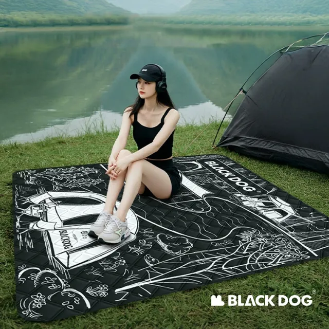 【Blackdog】無縫防潑水加厚野餐墊 200x200cm WS011(台灣公司貨)