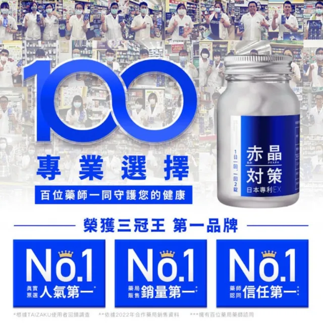 【TAIZAKU 火星生技】強化型 赤晶對策EX 3入組 60錠/盒(男性保健 解晶 代謝 葡萄子 綠茶 山桑子 海鮮救星)