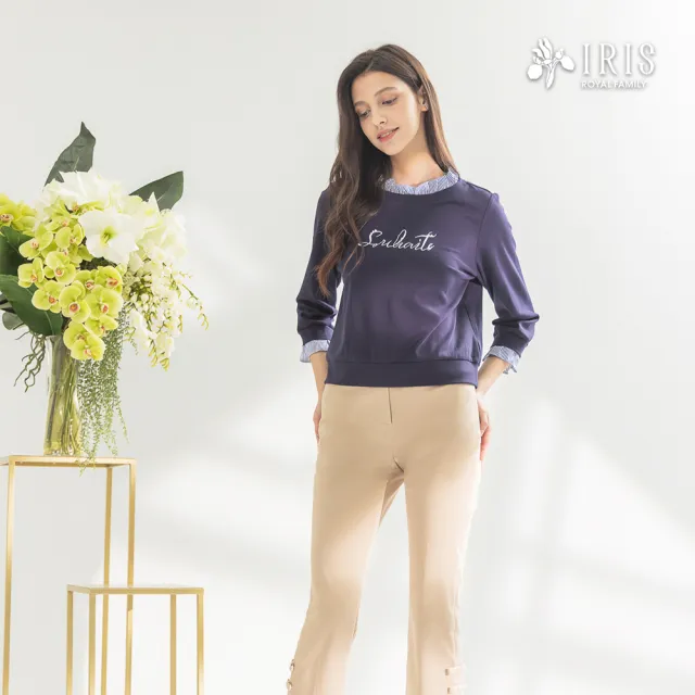 【IRIS 艾莉詩】層次感假兩件刺繡上衣-2色(52905)