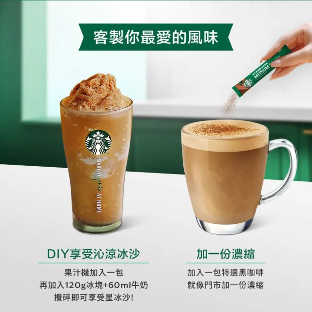 【STARBUCKS 星巴克】星粉自由配任選4盒組(拿鐵咖啡/焦糖瑪奇朵/摩卡咖啡)