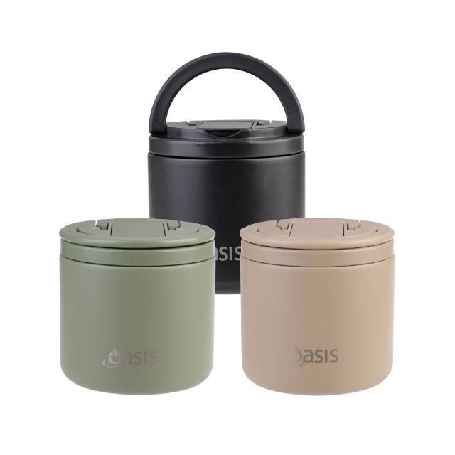 【Oasis】官方直營 真空快掀蓋保溫食物罐 500ml(特殊快掀蓋設計 一拉即開蓋 用餐更便利)