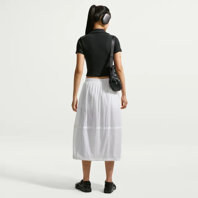【NIKE 耐吉】短袖上衣 女 翻領 短版 合身 AS W NSW ESSNTL SS POLO CRP TO 黑 IO2730-010(3S5009)
