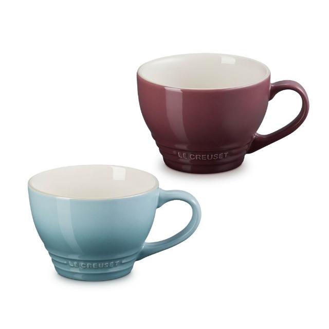【Le Creuset】瓷器卡布奇諾杯400ml(無花果/海洋之花/迷霧灰 3色選1)