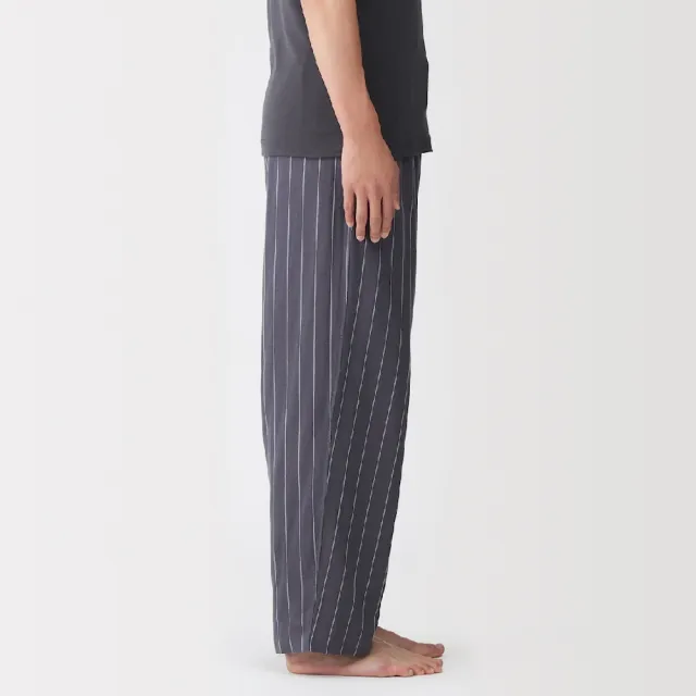 【MUJI 無印良品】男二重紗織家居長褲(灰直紋/墨灰直紋/深藍直紋)