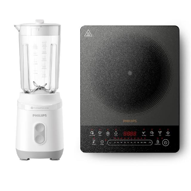 【Philips 飛利浦】活氧迷你果汁機+電磁爐_HR2510/01+HD5850/90