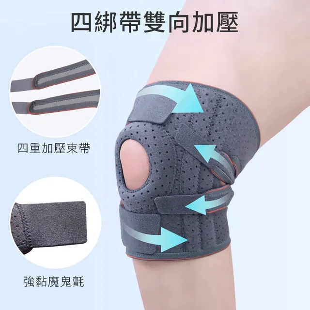 Sunmat 全透氣可調式運動護膝1入 加厚環狀墊圈 穩定支撐防滑吸汗 半月板髕骨護具 打球跑步登山