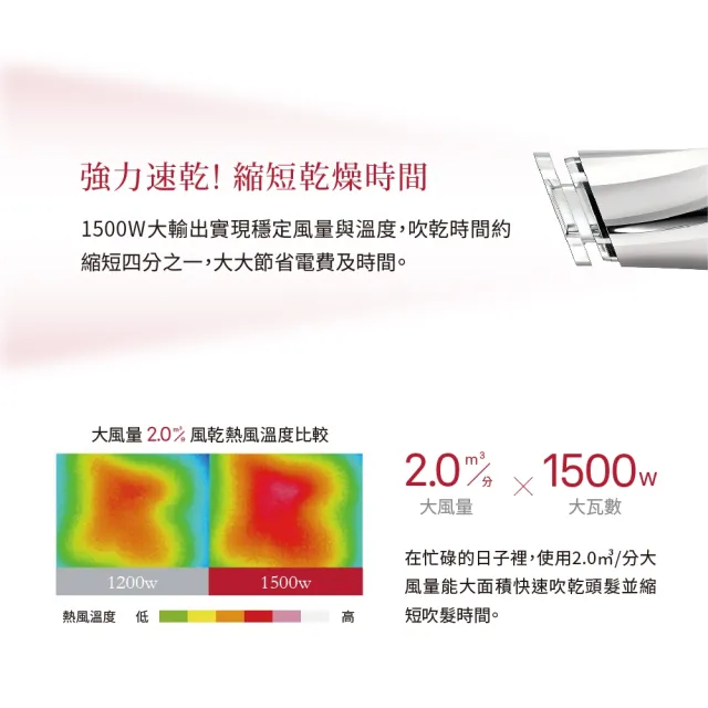 【TESCOM】官方直營 防靜電負離子大風量渦流吹風機 珍珠白 TID2200TW