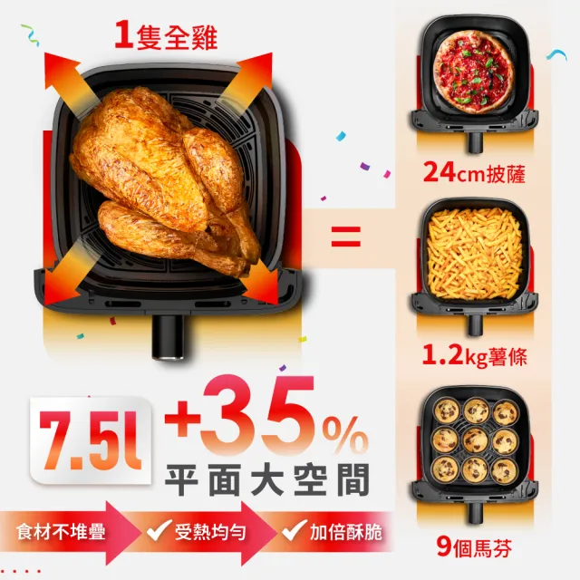 【Tefal 特福】XL舞動酥脆 7.5L氣炸鍋-EY855DH0