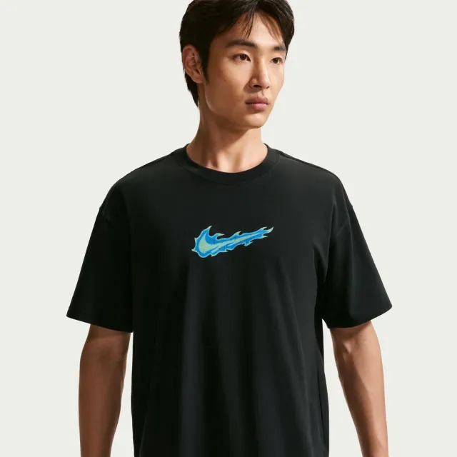 【NIKE 耐吉】AS M NK SS MAX 90 STREET TEE 男 短袖上衣 運動 休閒 落肩 寬鬆 黑(IW1201010)