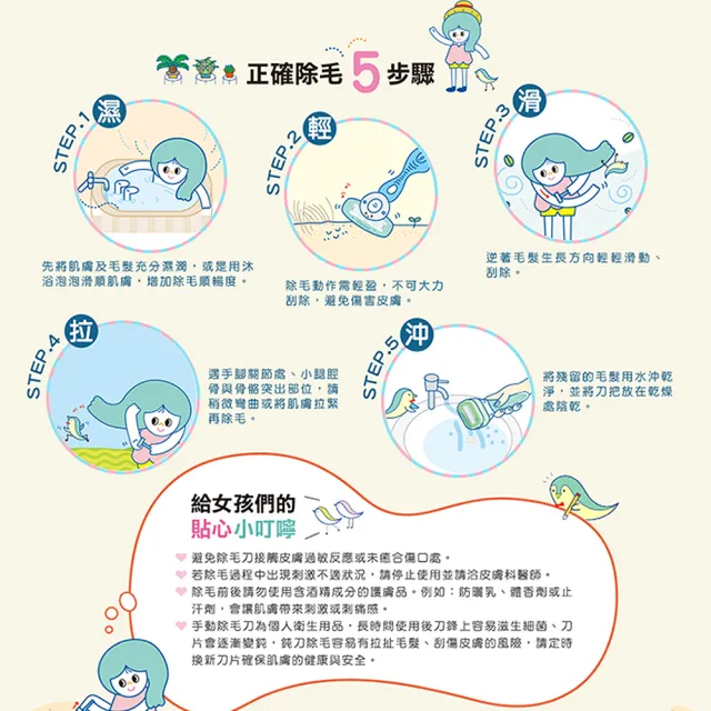 【Schick 舒適牌】舒綺仕女 除毛刀 1刀把2刀片(敏感肌/卡皮巴拉款)
