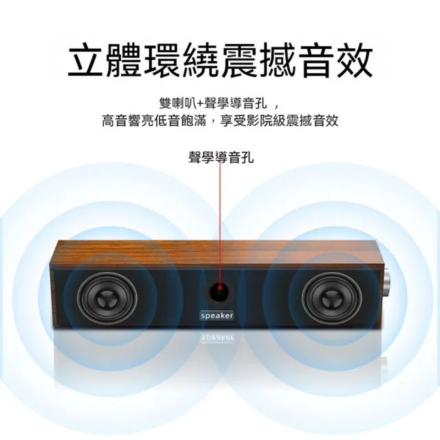 【Quality 聚家】桌面音箱 電腦音響 有線藍牙雙鏈接 木質音箱 雙喇叭 低音炮 藍牙5.0 立體環繞音
