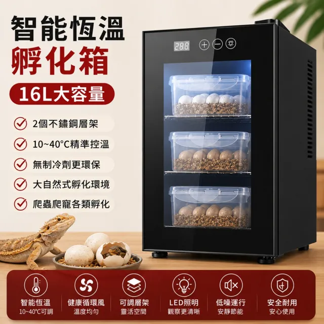【RTAKO】寵物孵化箱 爬寵孵化機 恆溫孵化櫃 16L 智能孵化器 恆溫櫃 觸控調節 櫃腳可調 恆溫箱 孵蛋器