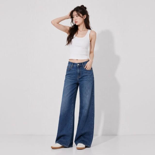 【LEVIS】318™ Shaping Wide Leg中腰寬管牛仔褲 女生牛仔褲 熱賣單品 001PZ-0045