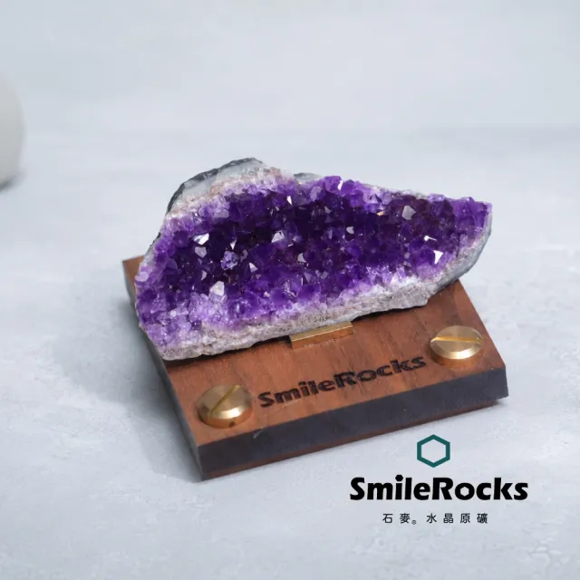 【SmileRocks 石麥】石麥水晶原礦 紫水晶花原礦 SmilePAD 6X6cm 1000首選 No.62572260752