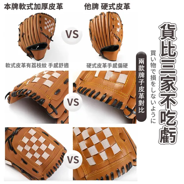 ENDER SPORT 9.5吋 棒球手套 附棒球一顆 左手配戴 荔枝紋路加厚設計(壘球手套 守備手套)