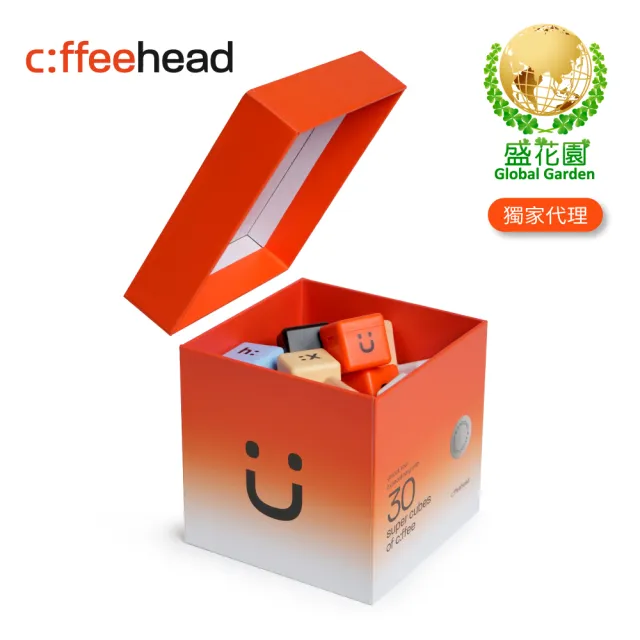 【盛花園】coffeehead 超大方塊咖啡-Biggie 30顆(6合1)送海昌無氣泡蘇打水3瓶