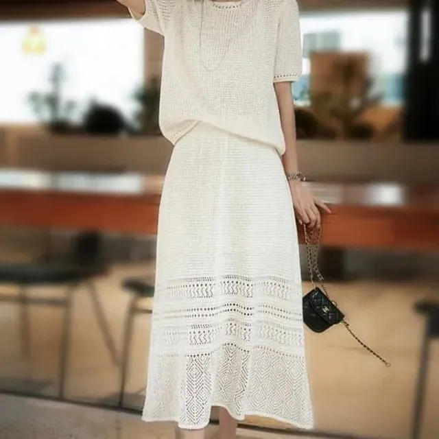 【MU YI YANG 慕衣洋】亞麻度假風針織夏日兩件套裝