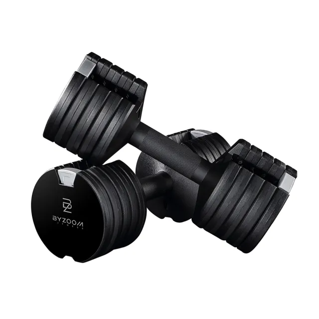 【BYZOOM FITNESS】Pure Series 12.5lb /約5.6kg 5段重量可調式啞鈴 白/黑二色 雙入(BZ-QCD-12.5LB)