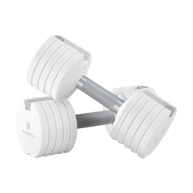【BYZOOM FITNESS】Pure Series 12.5lb /約5.6kg 5段重量可調式啞鈴 白/黑二色 雙入(BZ-QCD-12.5LB)
