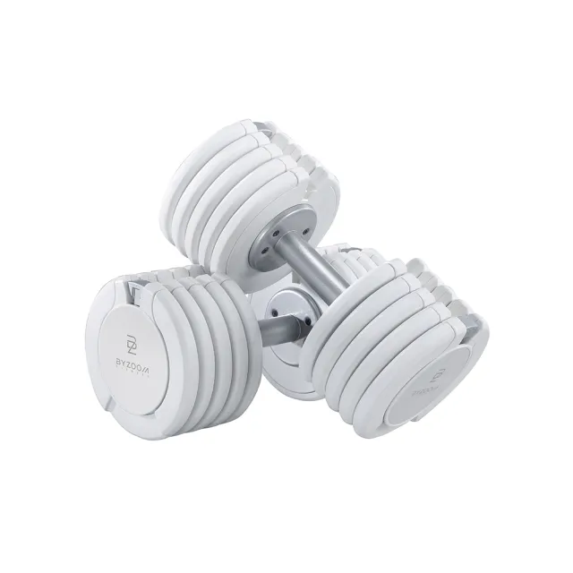 【BYZOOM FITNESS】Pure Series 50lb/約22.6kg 5段重量可調式啞鈴 白/黑二色 雙入(BZ-QCD-50LB)