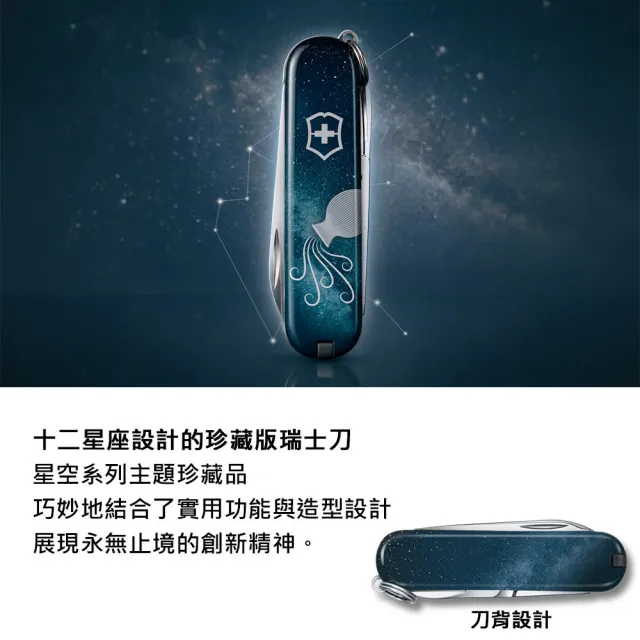 【VICTORINOX 瑞士維氏】瑞士刀 Classic SD 12星座 58mm/7用 0.6223