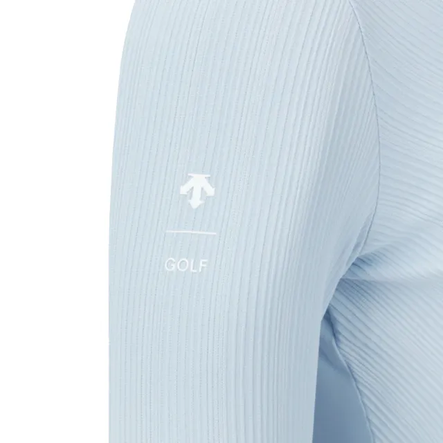 【DESCENTE】GOLF 迪桑特 女款 防曬上衣 涼感羅紋長袖運動上衣(黑色/白色/淺藍色)