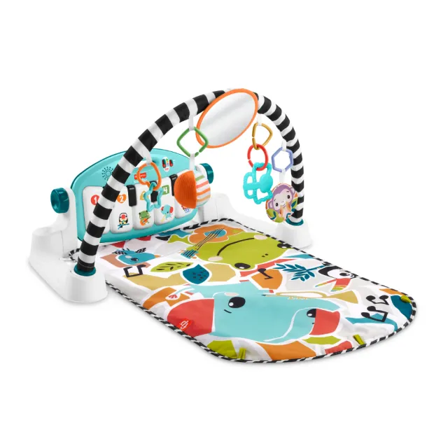 【Fisher price 費雪】可愛動物鋼琴健身器/健力架/健身架/遊戲地墊+贈美高費雪躲貓貓系列(3款任選)
