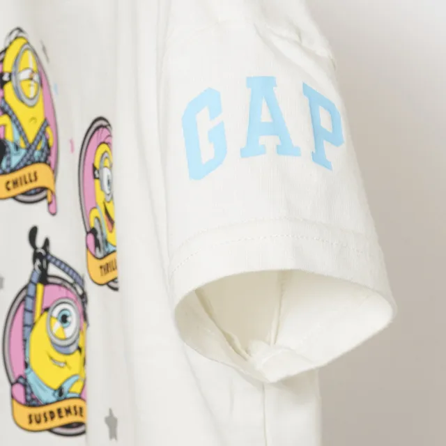 【GAP】嬰兒及幼兒Gap ×  Minions小小兵寬版圖案T恤-米白(901085)