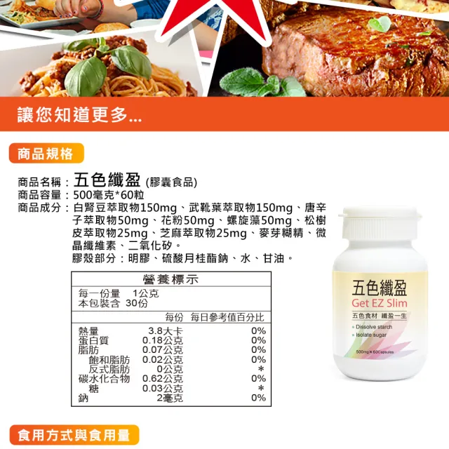 【草本之家】五色纖盈3入組(60粒/入)(白腎豆.武靴葉.唐辛子.花粉.螺旋藻.松樹皮)