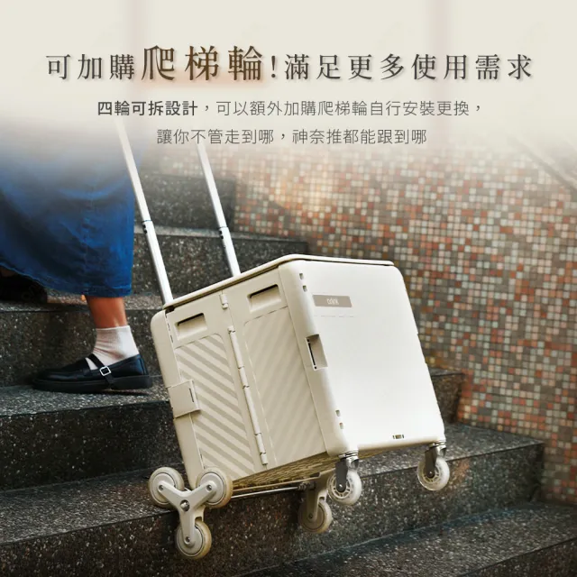 【Arlink】75L萬向直排輪折疊收納手推車TL58(折疊菜籃車/露營手推車/購物籃/工具推車/登機推車)