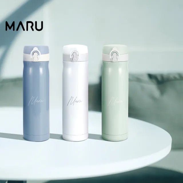 【Maru 丸山製研】輕陶瓷按壓彈蓋保溫杯500ml(鈦瓷保溫瓶/輕量陶瓷保溫/不銹鋼保溫瓶)