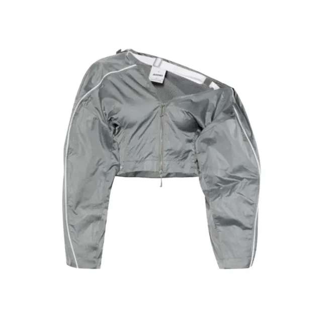 【NIKE 耐吉】W Jacquemus x Nike NRG Track Jacket 斜肩運動外套 灰/白/紅 FV5690
