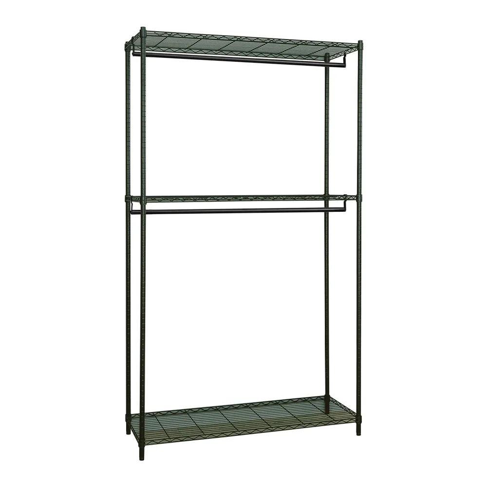 【dayneeds 日需百備】輕型 120x45x210cm 烤漆三層雙桿衣櫥(置物架/掛衣架/收納架/層架/鐵架)