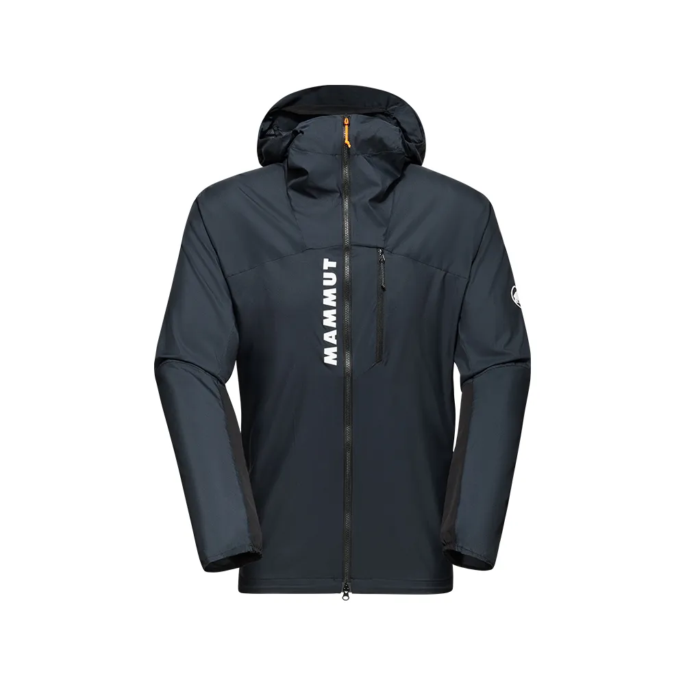 【Mammut 長毛象官方直營】Aenergy WB Hooded Jacket AF Men 極輕防風透氣越野外套 黑色 男款 #1012-00700