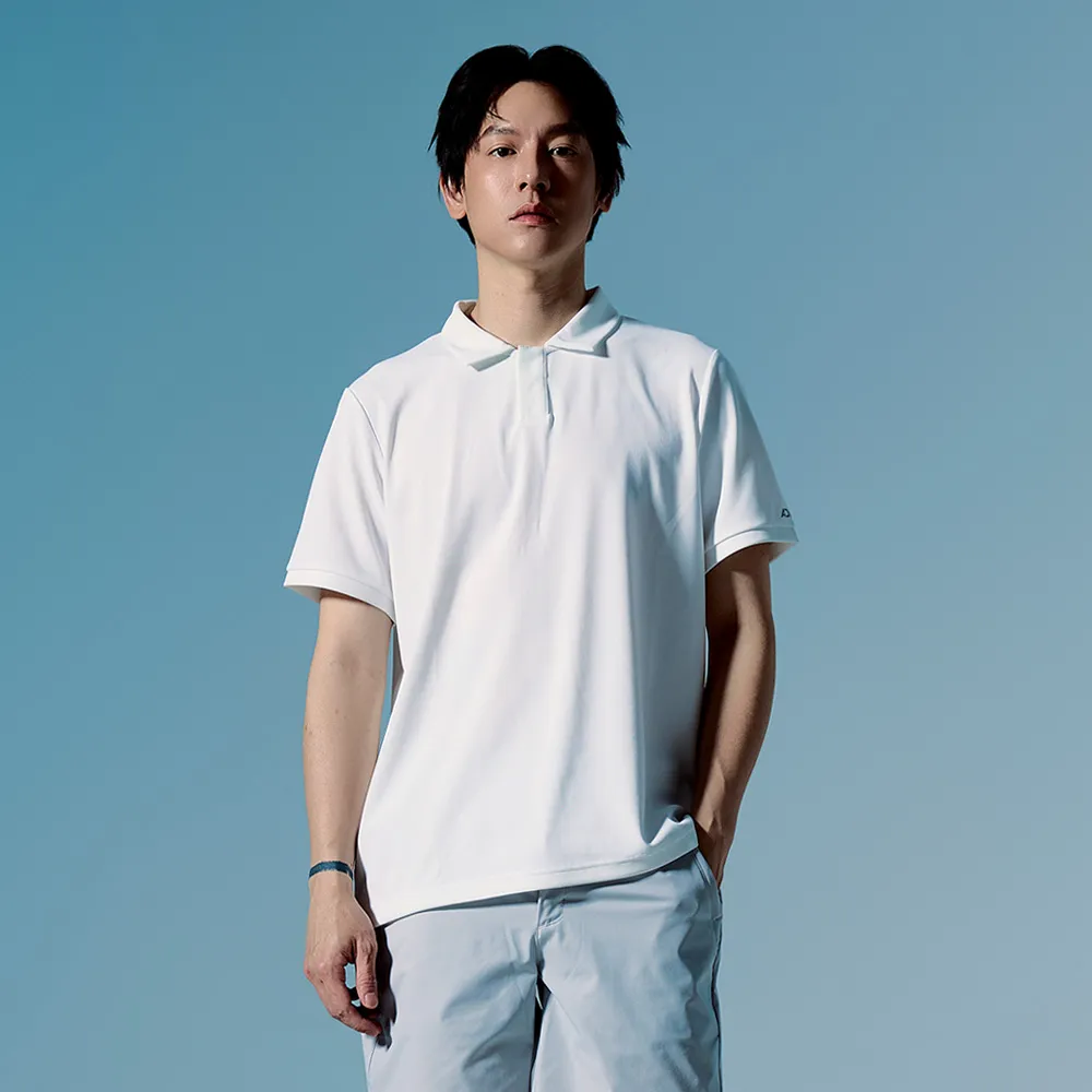 【ADISI】男高效降溫速乾動感POLO衫 AL2611102 晨白 M-3XL｜涼感 UPF50+ 抗UV 吸濕排汗 快乾 彈性 排汗衣