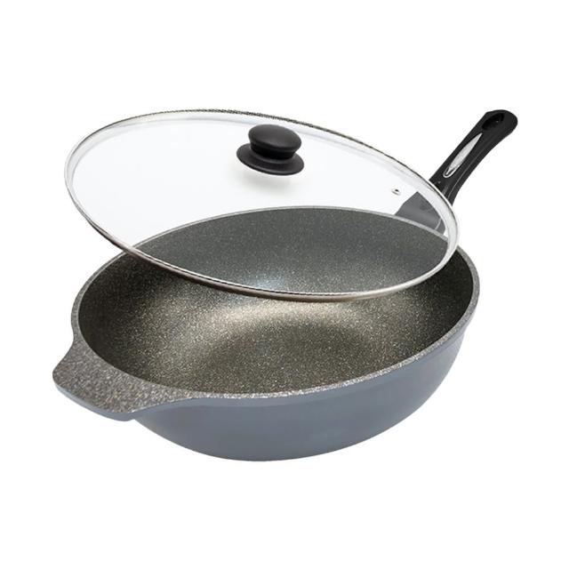 【CUOCO】鈦晶岩不沾鍋大寶鍋組34cm(韓國製造進口)