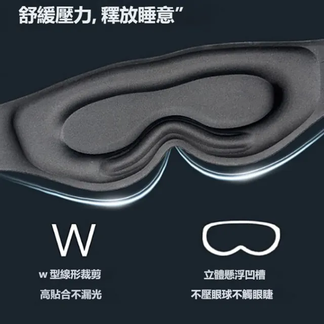 【kingkong】全遮光3D立體重力眼罩 午睡眼罩 無痕眼罩(涼感遮光 減壓助眠)