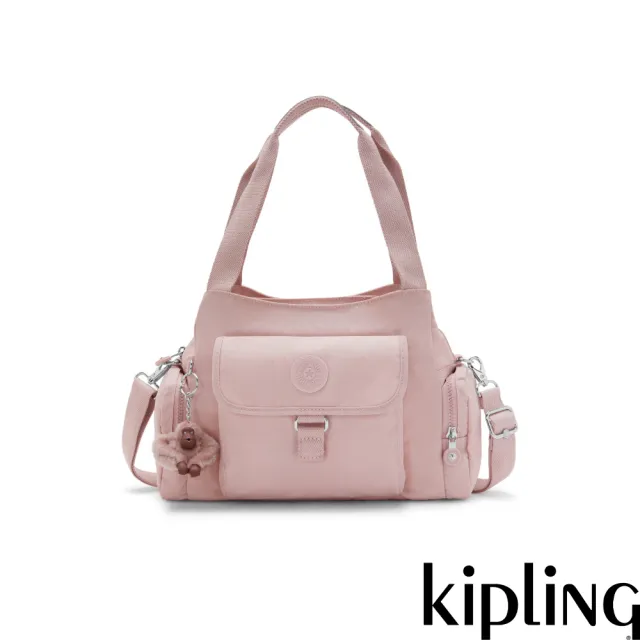 【KIPLING】絲絨粉好收納手提兩用斜背包-FELIX L U 女包