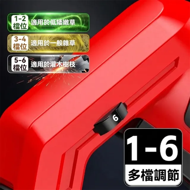 【DOMU 東牧】割草機 10寸割草機 大功率4580W 旋轉機頭 無刷數顯六檔割草機（五節兩電）旋轉機頭