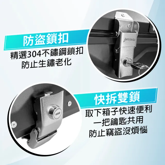 【Astutain】阿斯圖坦 35L 鋁合金XQ系列車尾箱 機車後箱 機車後備箱 機車置物箱 機車行李箱(含內襯靠背)