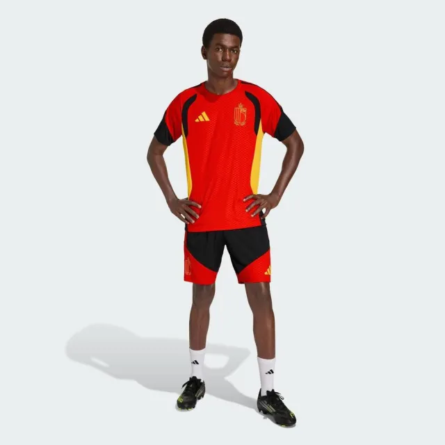 【adidas 愛迪達】Rbfa Tr Jsy 男 足球衣 紅黑 比利時 Tiro 訓練運動上衣(KB3408)