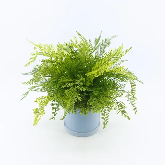 【HUGO DECO 榆果傢飾】高擬真波斯頓蕨皮革籃植栽(人造植栽/仿真植物/綠化/佈置)
