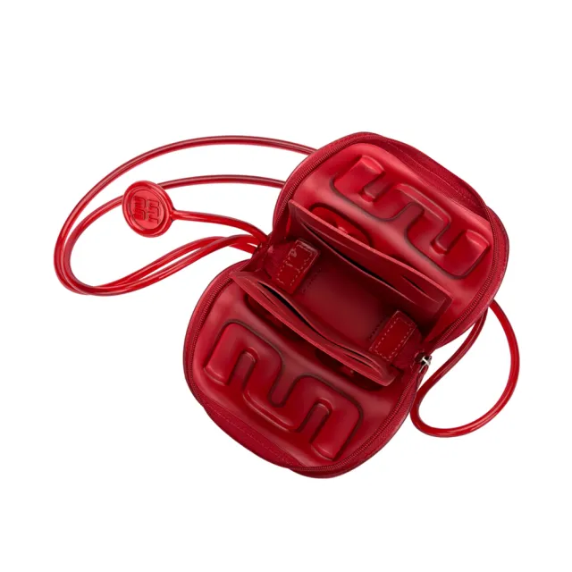 【Melissa】雙11 果凍LOGO方形斜背小廢包(紅色) 防潑水