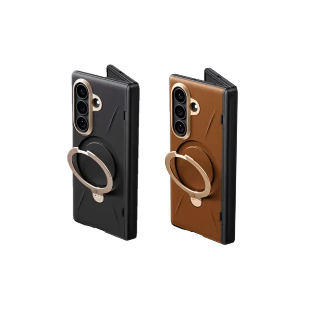 【TORRAS 圖拉斯】Samsung Fold8 Ultra Ostand Q3 VegSkin 皮革款支架防摔手機殼