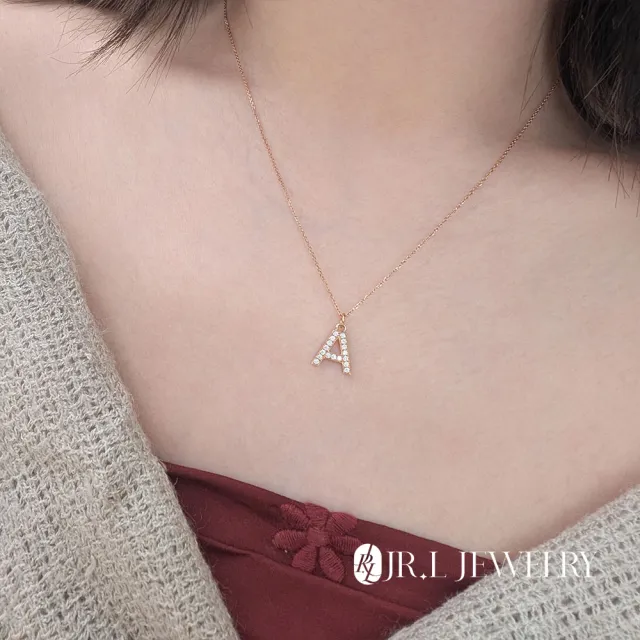 【JR.L JEWELRY】18K金 字母天然鑽石項鍊